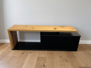 Black Melamine and Natural Pine TV Unit — Normal Wear with Loose Back Cover – styled product image