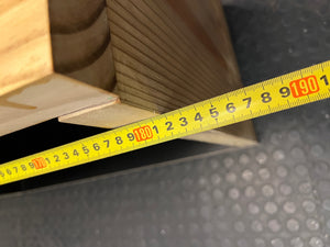 Black Melamine and Natural Pine TV Unit — Normal Wear with Loose Back Cover – width measurement