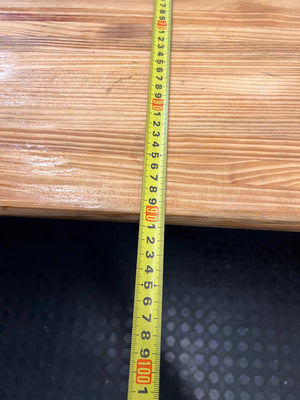 Solid Pine Dining Table in Oak Finish — Minor Green Mark on Table Top – depth measurement
