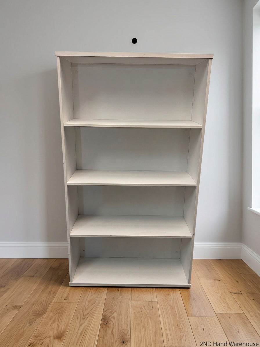 Classic White 4-Tier Bookshelf – styled product image