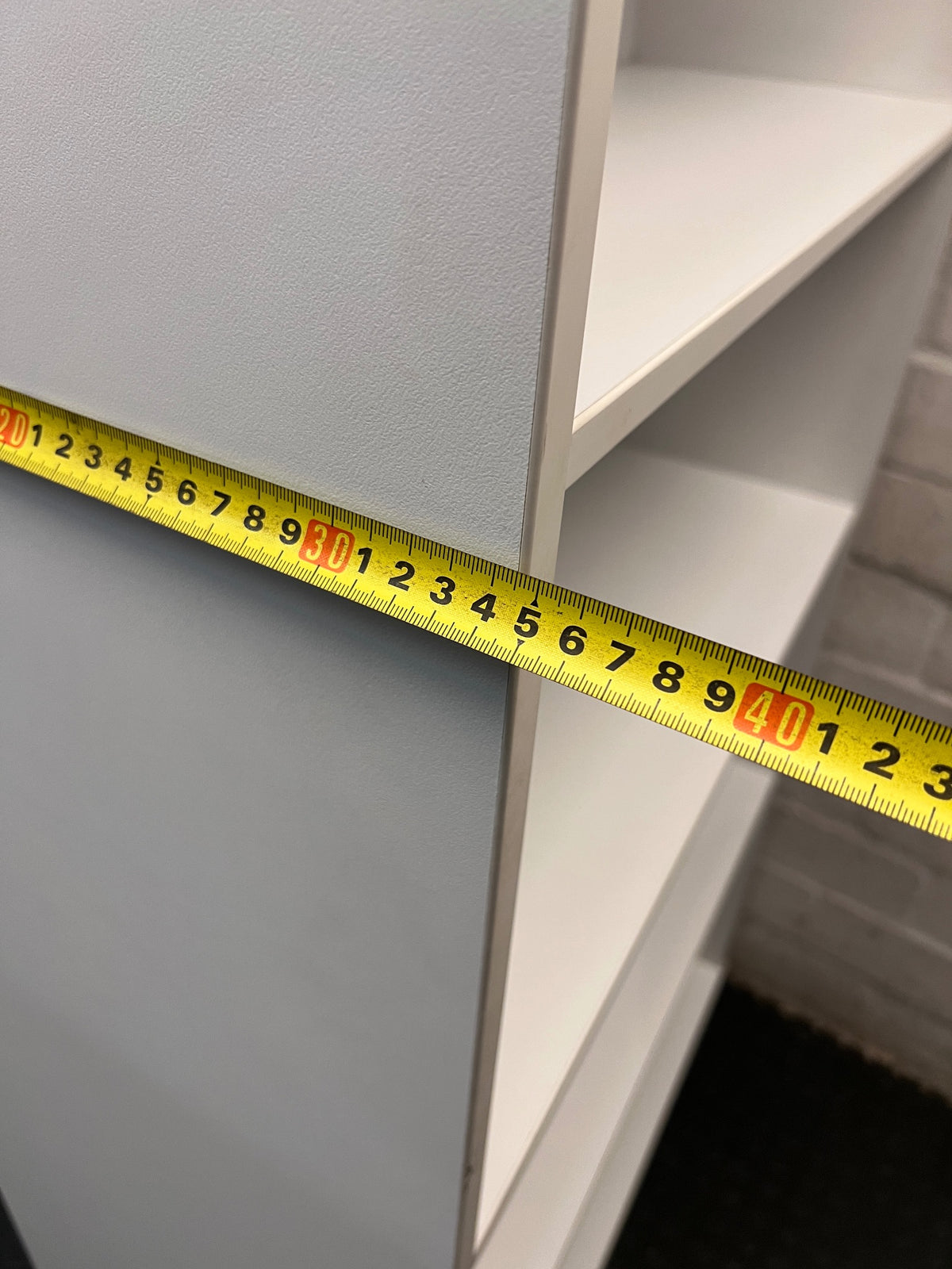 Classic White 4-Tier Bookshelf – width measurement