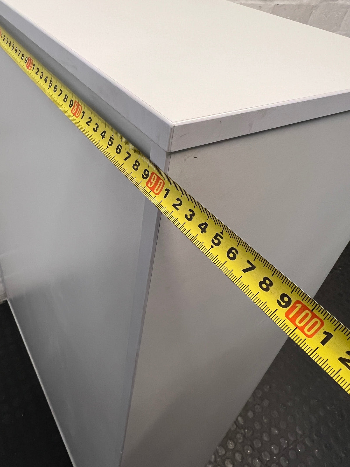 Grey Two-Door Lockable Office Cupboard – depth measurement