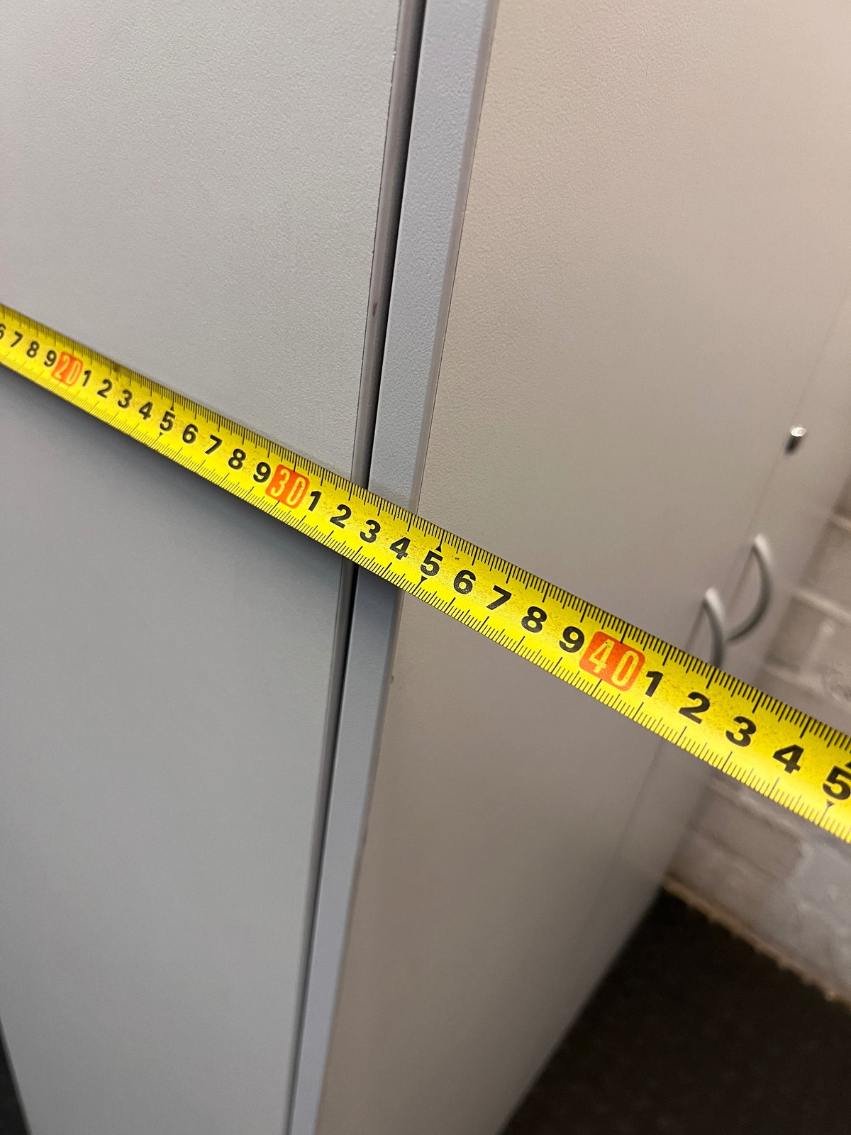 Tall Grey Two-Door Storage Wardrobe – width measurement