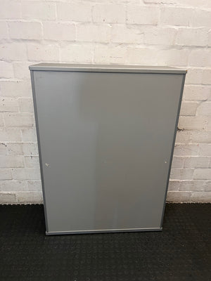 Matte Grey Wooden Bookshelf with Adjustable Shelving – condition detail