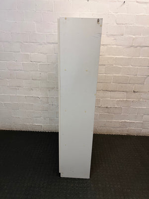 Tall White Two-Door Storage Cupboard with Lock – condition detail