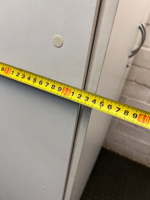 Tall White Two-Door Storage Cupboard with Lock – width measurement