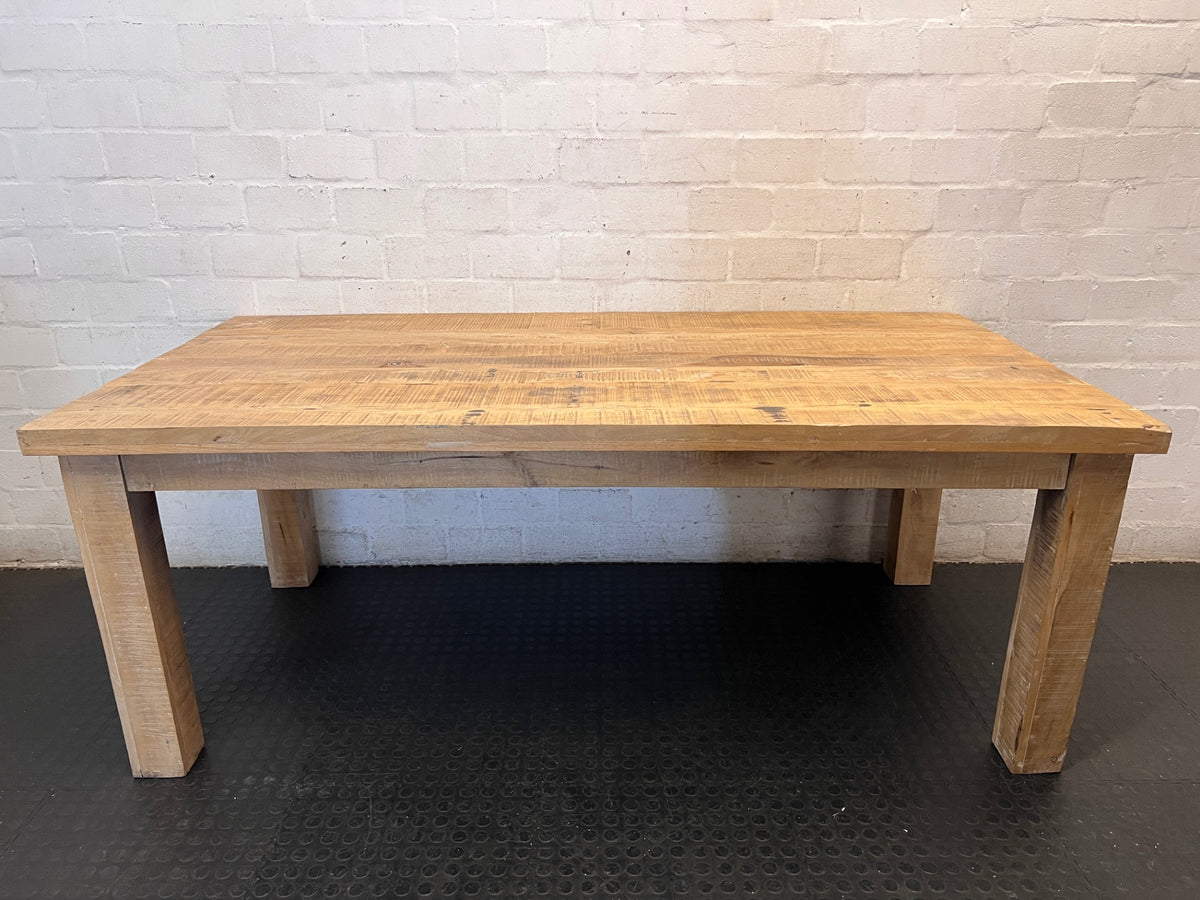 Rustic Chunky Wooden Dining Table – back view