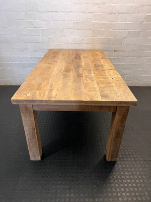 Rustic Chunky Wooden Dining Table – side view