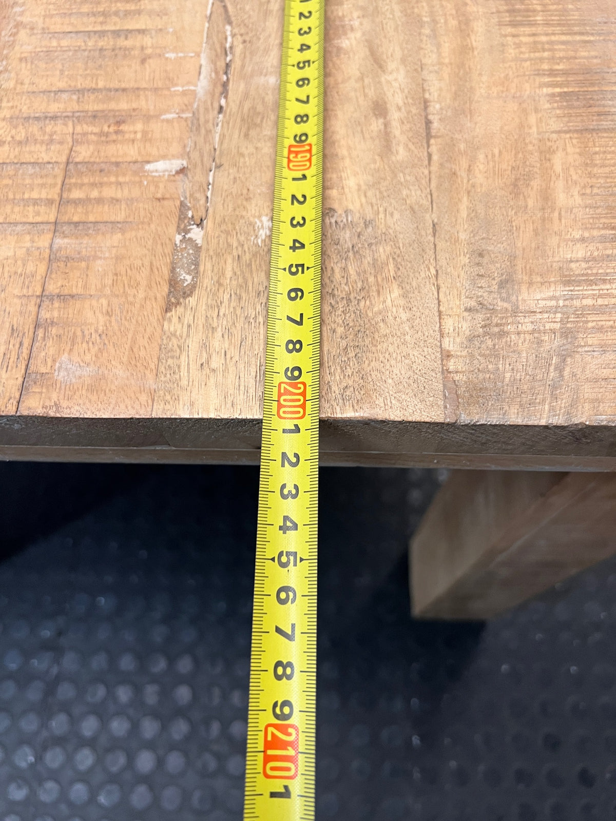 Rustic Chunky Wooden Dining Table – width measurement