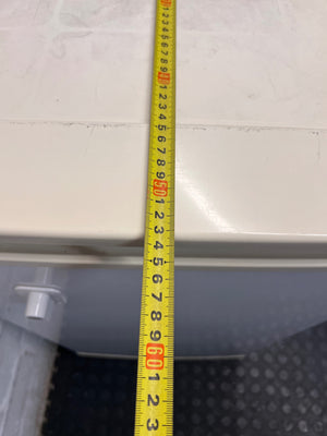 Defy White Bar Fridge with Lock — Good Working Order – depth measurement