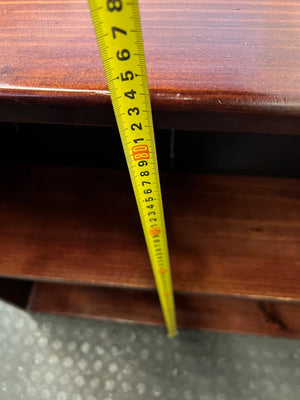 Dark Stained Pine 2-Tier Low Bookshelf — Good Working Order – height measurement