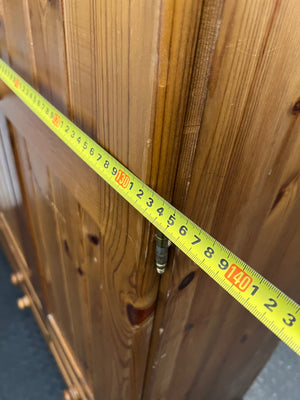 Three-Door Oregon Pine Wardrobe with Drawers — Very Good Condition – depth measurement