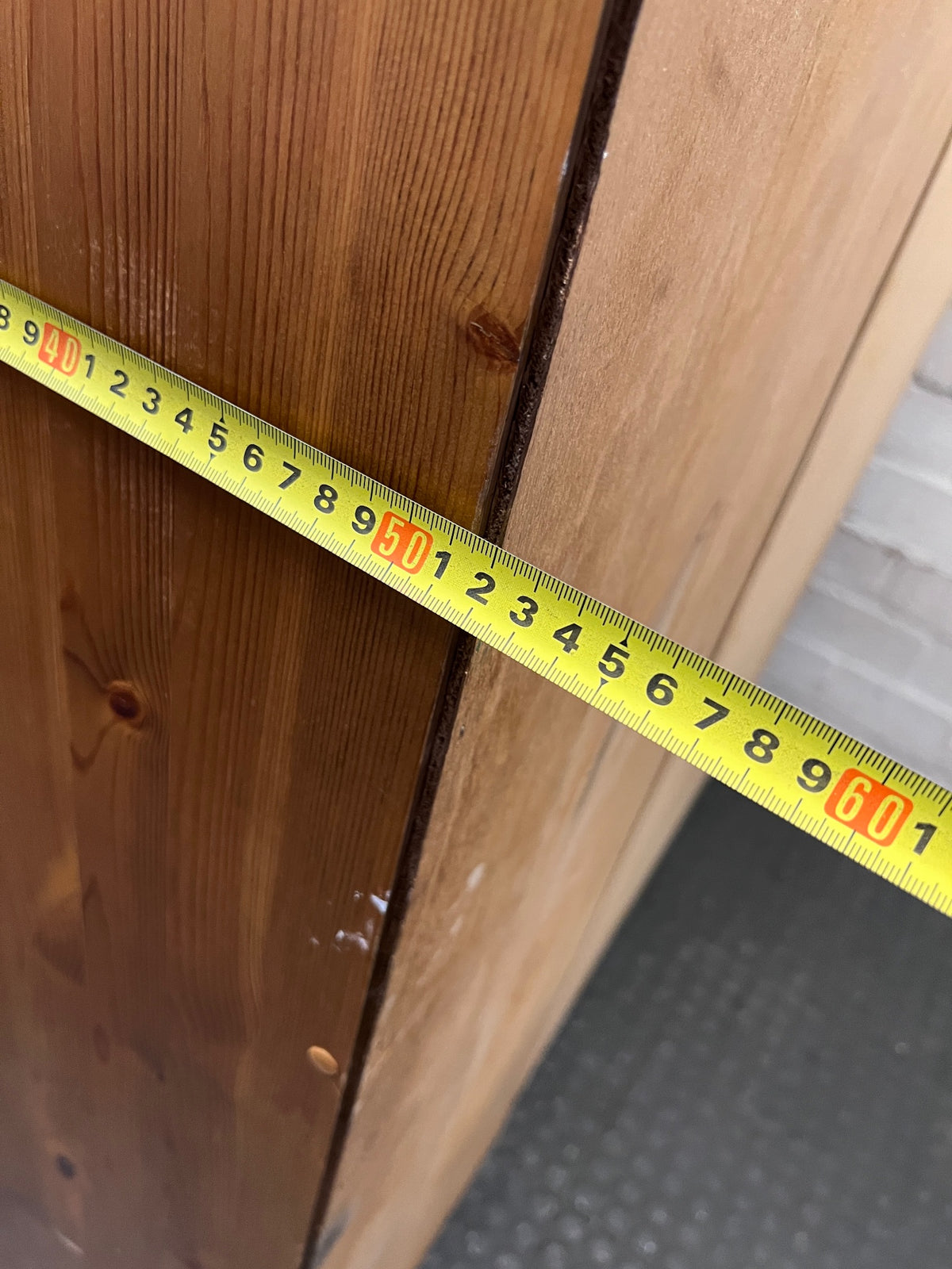 Three-Door Oregon Pine Wardrobe with Drawers — Very Good Condition – width measurement