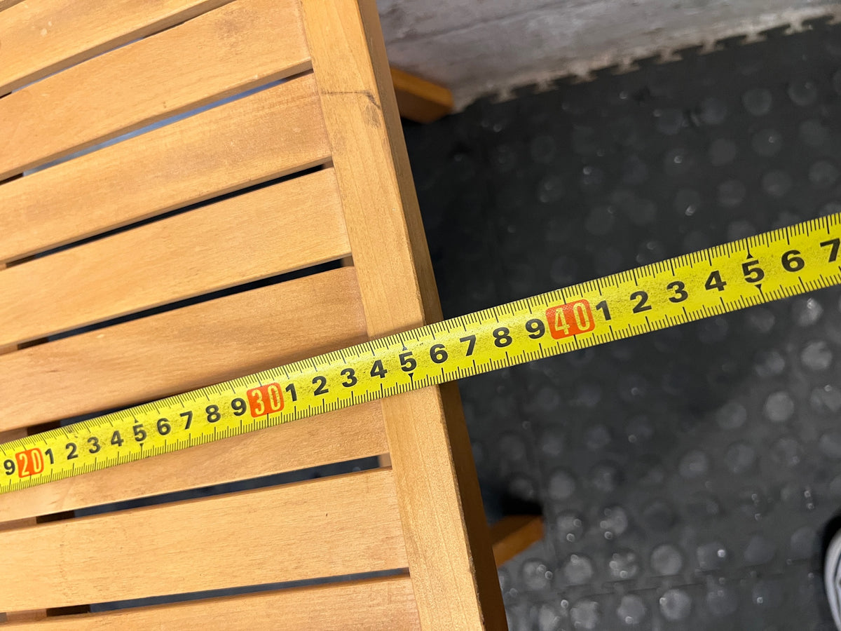 Light Oak Finished Wooden Folding Chair — Good Working Order – depth measurement