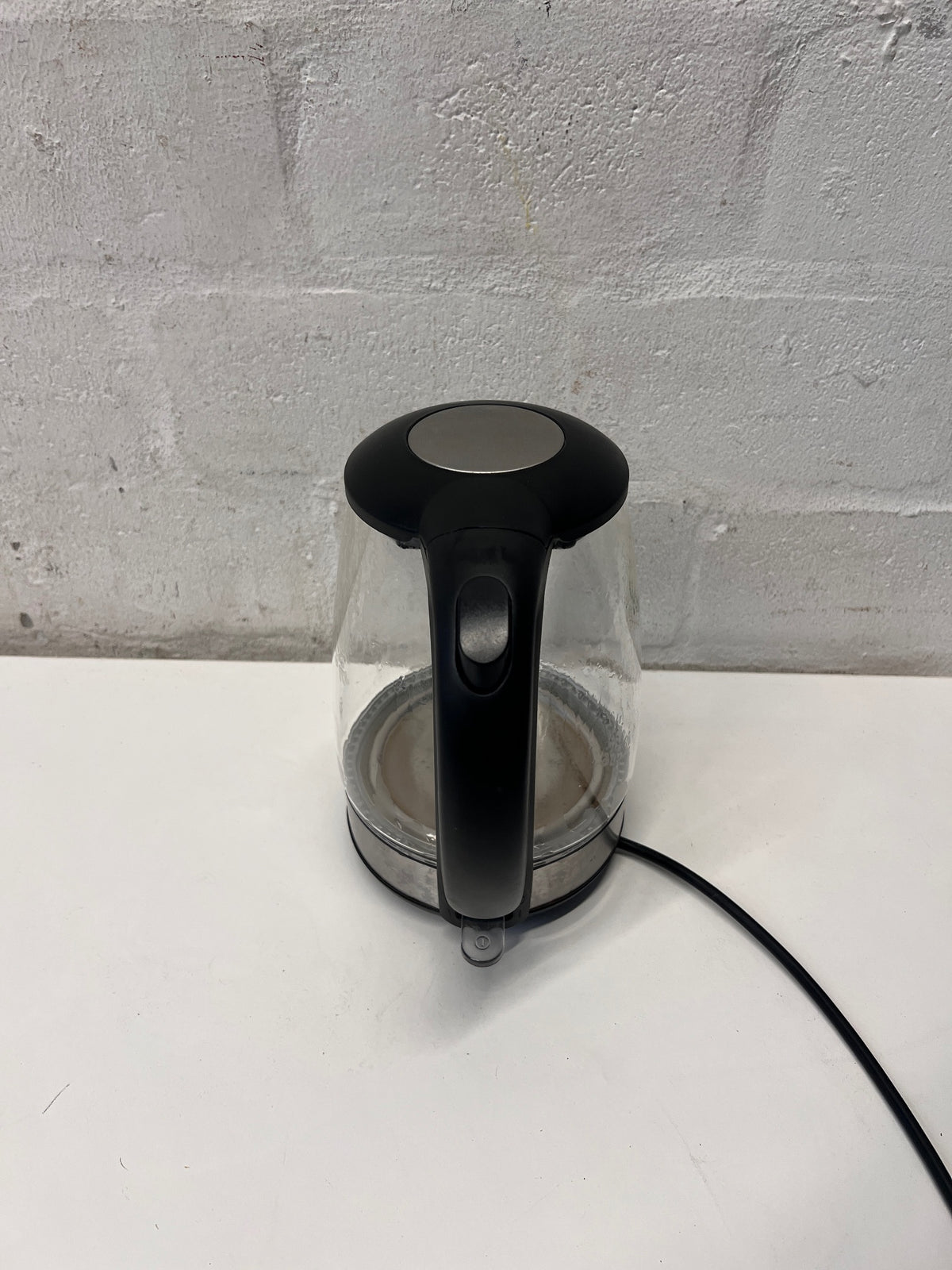 Platinum 1.7L Glass and Black Electric Kettle — Internal Limescale Build-up – back view