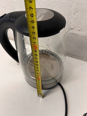 Platinum 1.7L Glass and Black Electric Kettle — Internal Limescale Build-up – height measurement
