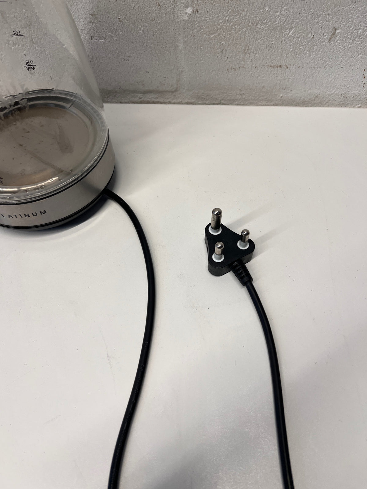 Platinum 1.7L Glass and Black Electric Kettle — Internal Limescale Build-up – top view