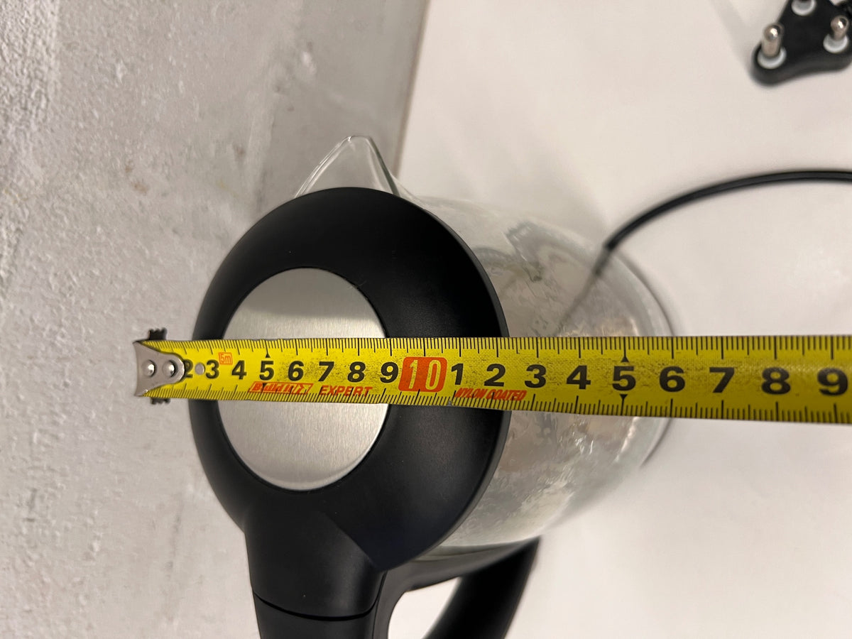 Platinum 1.7L Glass and Black Electric Kettle — Internal Limescale Build-up – width measurement