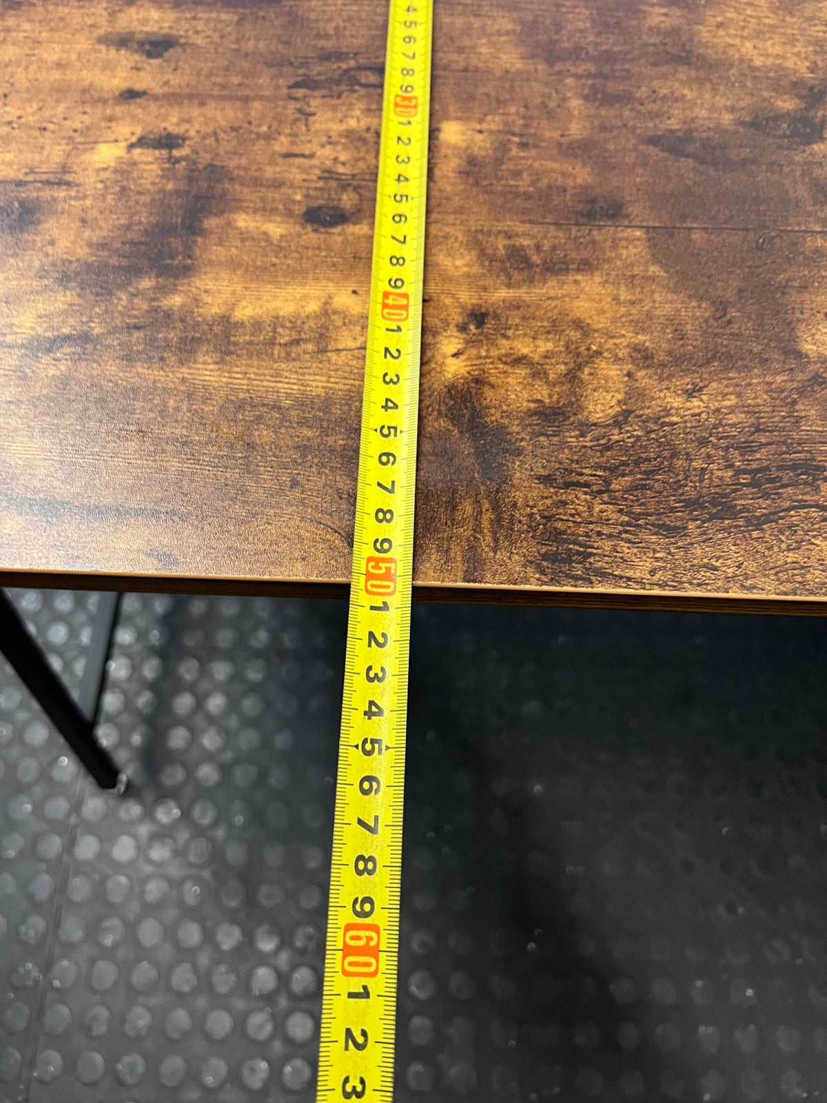 Industrial Style Office Desk with Wood-Look Top – depth measurement