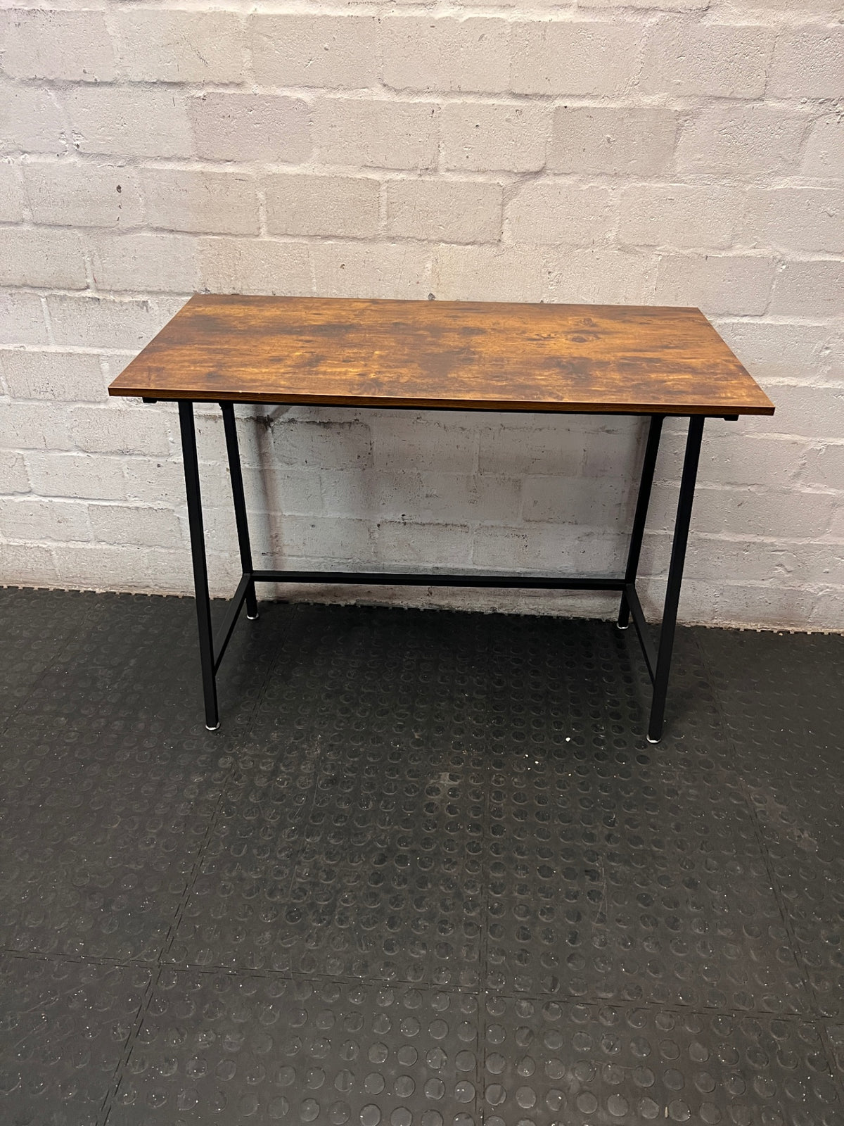 Industrial Style Office Desk with Wood-Look Top – main front view