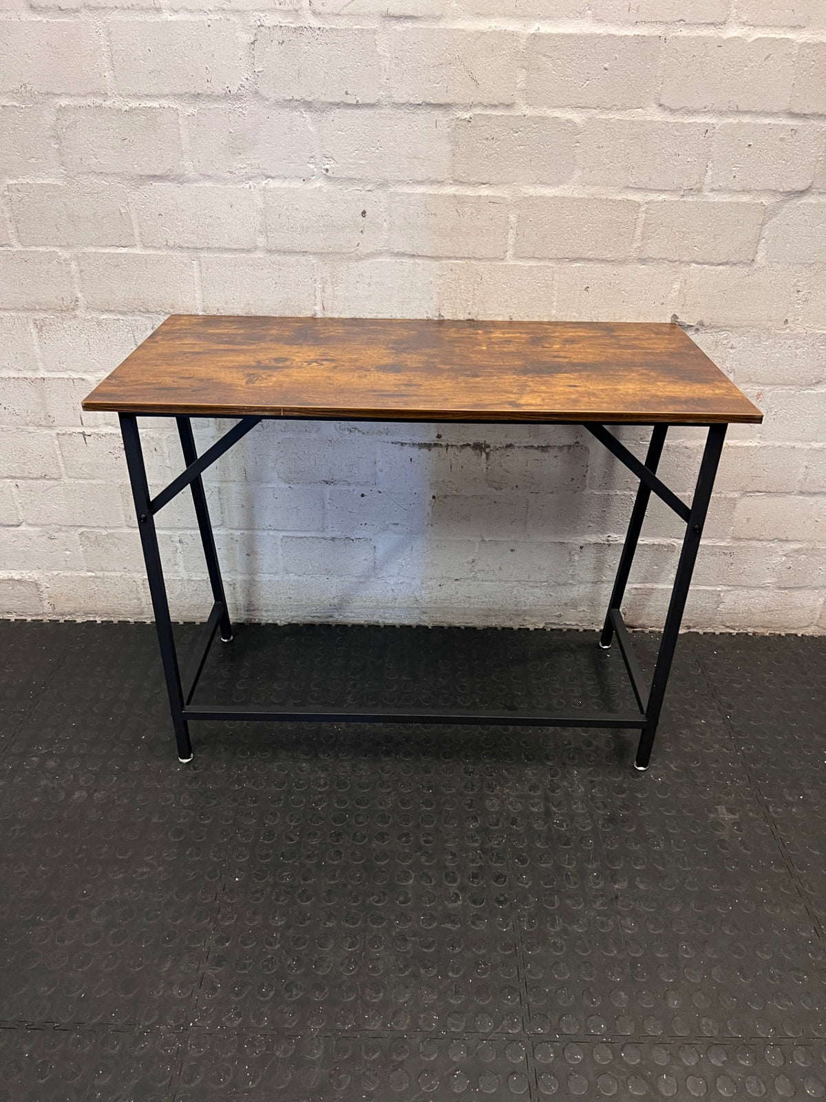 Industrial Style Office Desk with Wood-Look Top – top view