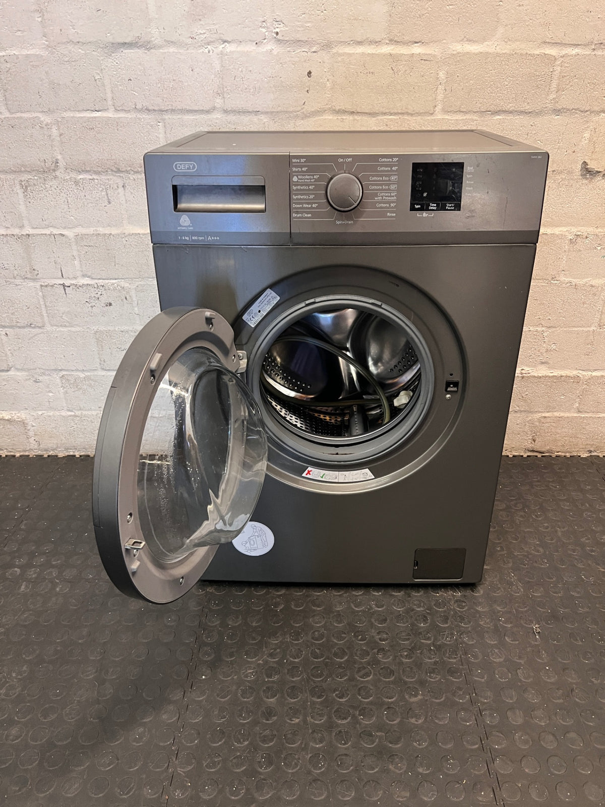 Defy Front Loader Washing Machine in Metallic Grey — Good Working Order – side view