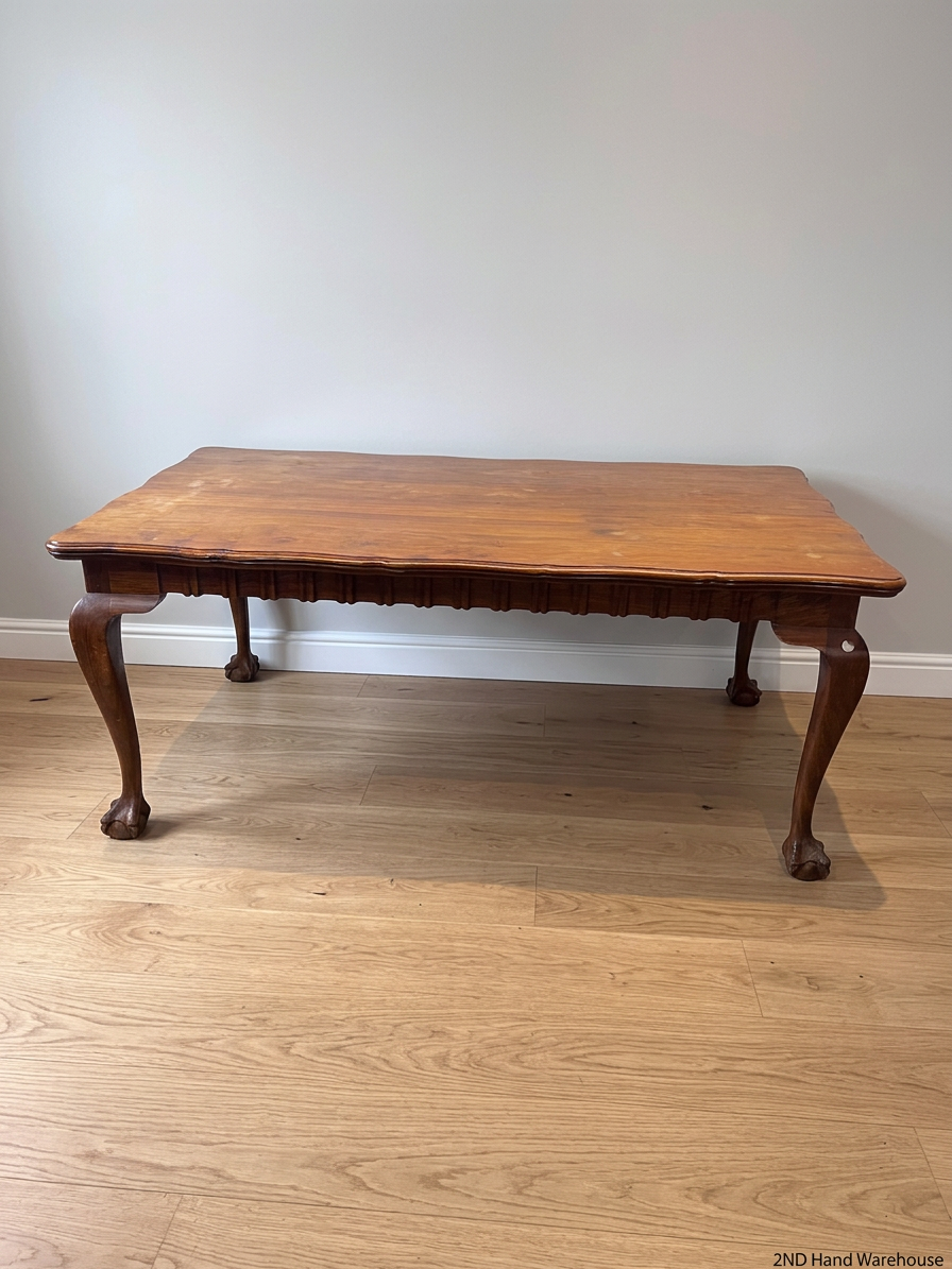 Vintage Style Wooden Dining Table with Ball and Claw Feet
