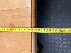 Large Honey-Toned Wooden Coffee Table with Turned Legs – width measurement