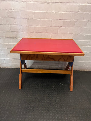 Wooden Child's Desk with Red Top – back view