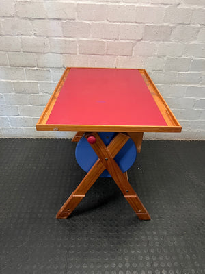 Wooden Child's Desk with Red Top – condition detail