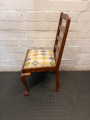 Ladder-Back Timber Dining Chair with Ball and Claw Feet – condition detail
