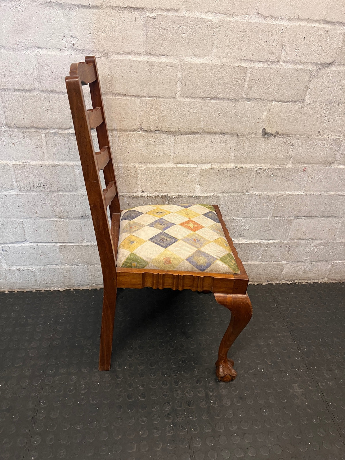 Ladder-Back Timber Dining Chair with Ball and Claw Feet – top view