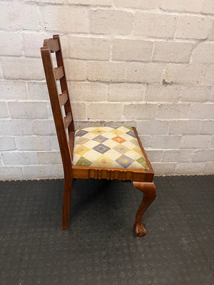 Ladder-Back Timber Dining Chair with Ball and Claw Feet – top view