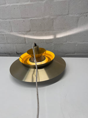 Tiered Gold and Yellow Metallic Pendant Light – back view