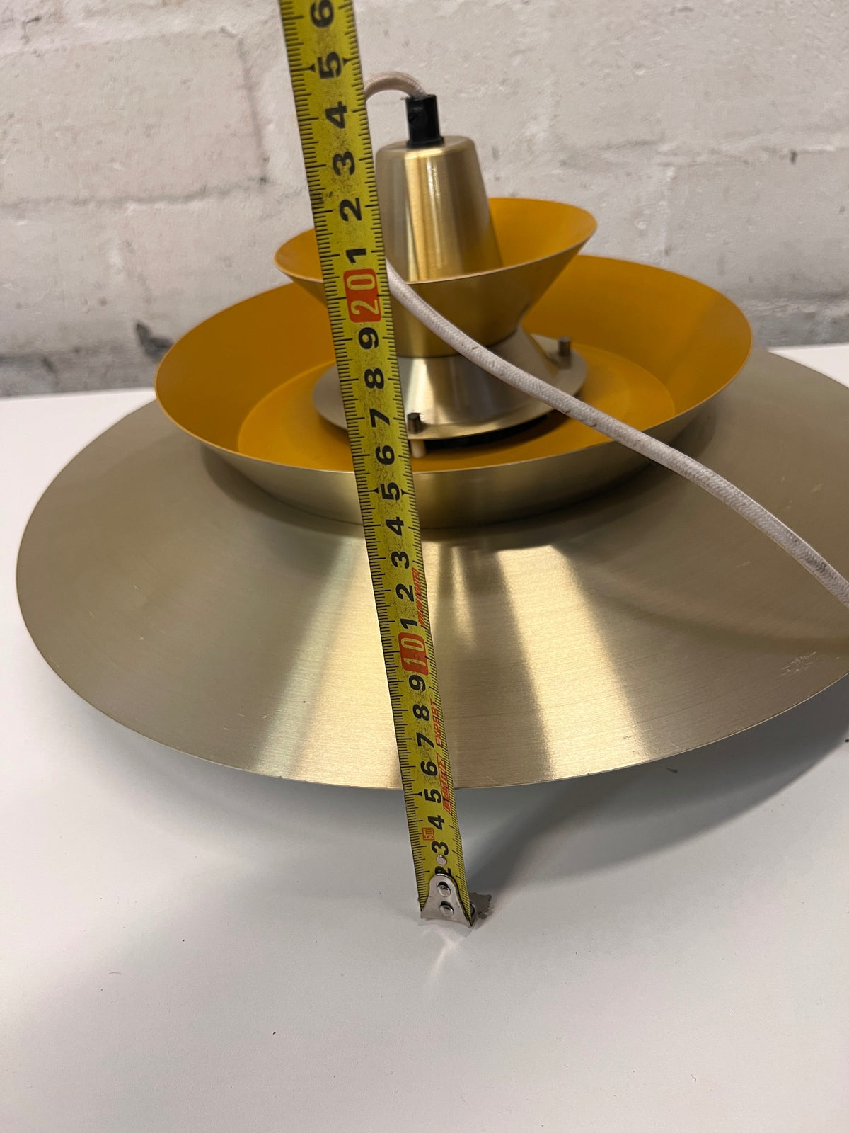 Tiered Gold and Yellow Metallic Pendant Light – height measurement