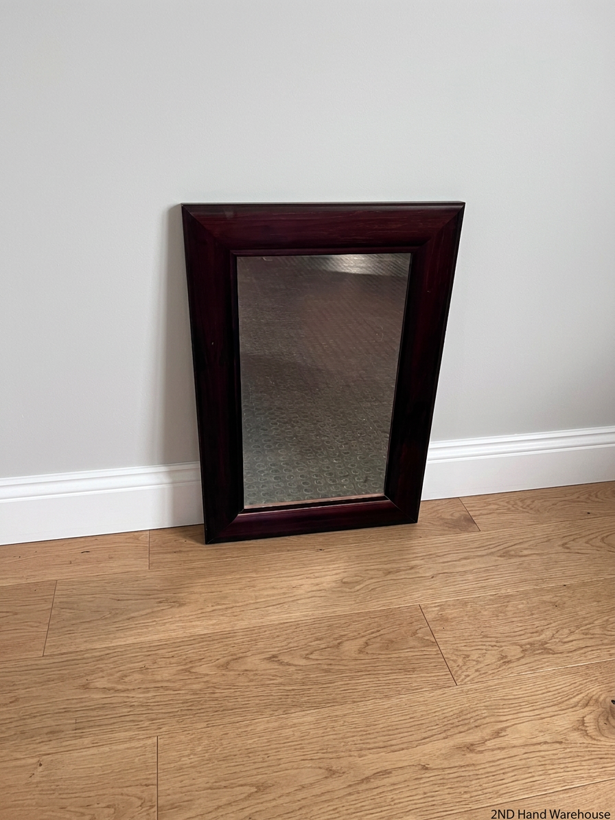 Rectangular Mahogany-Toned Framed Wall Mirror – styled product image