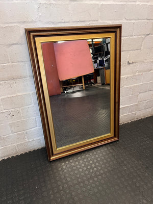 Classic Gold and Wood-Tone Framed Rectangular Mirror – side view