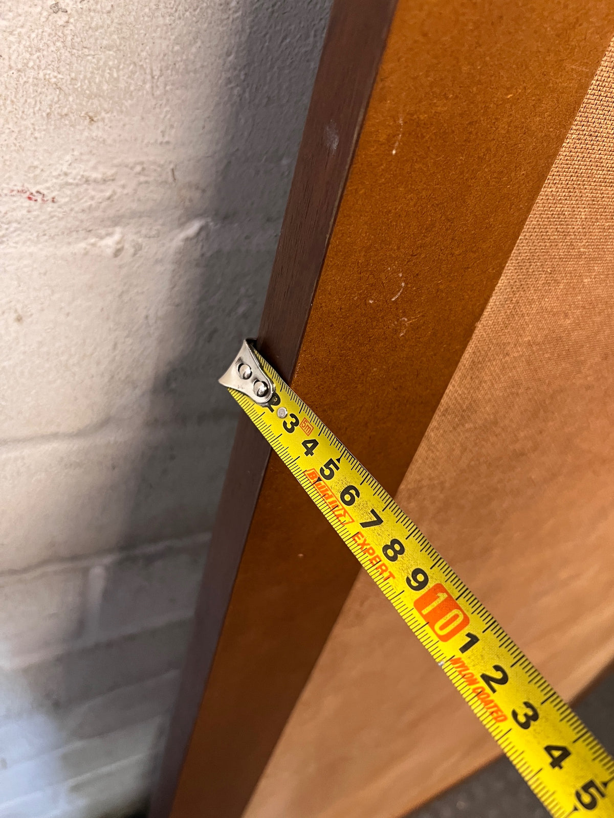 Large Rectangular Mirror with Dark Wood-Look Frame – depth measurement