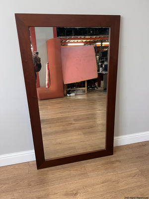 Large Rectangular Mirror with Dark Wood-Look Frame – styled product image