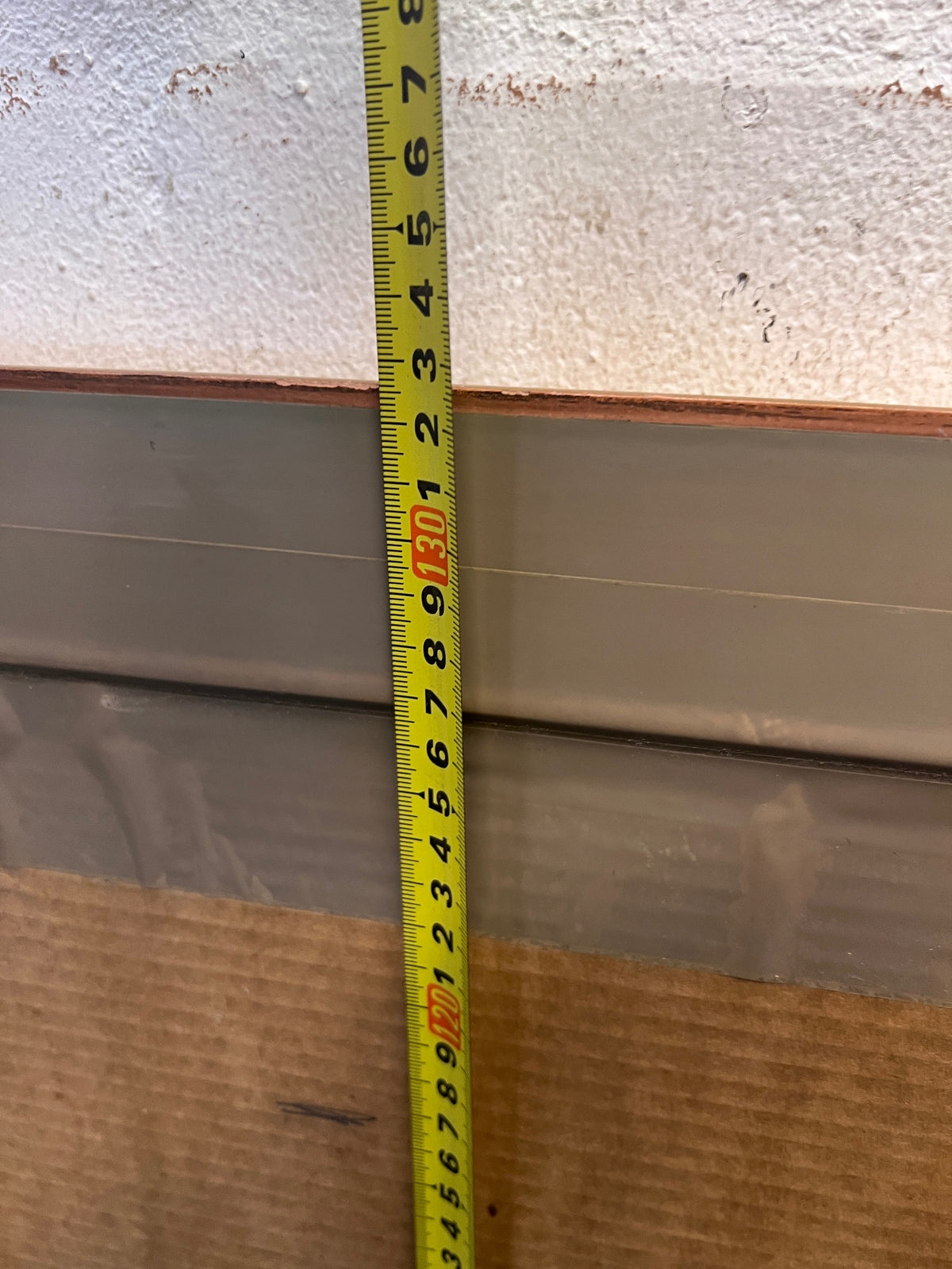 Large Bevelled Wall Mirror in Gold Toned Frame – depth measurement