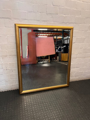 Large Bevelled Wall Mirror in Gold Toned Frame – main front view