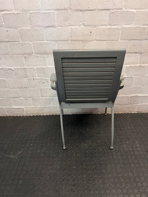 Slatted Wooden Armchair with Seat Cushion – back view