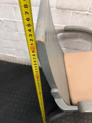 Slatted Wooden Armchair with Seat Cushion – height measurement