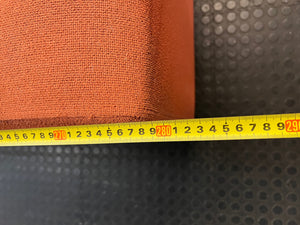 Large Coral Fabric L-Shape Sectional Couch — Visible Wear and Marks – width measurement
