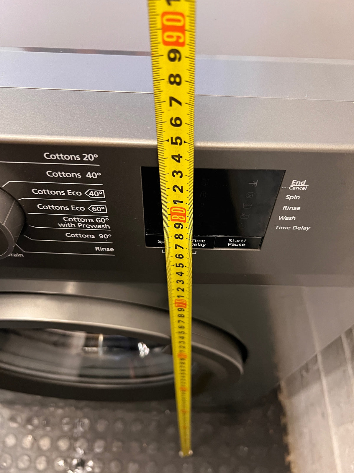 Defy Front Loader Washing Machine in Dark Grey — Good Working Order – height measurement