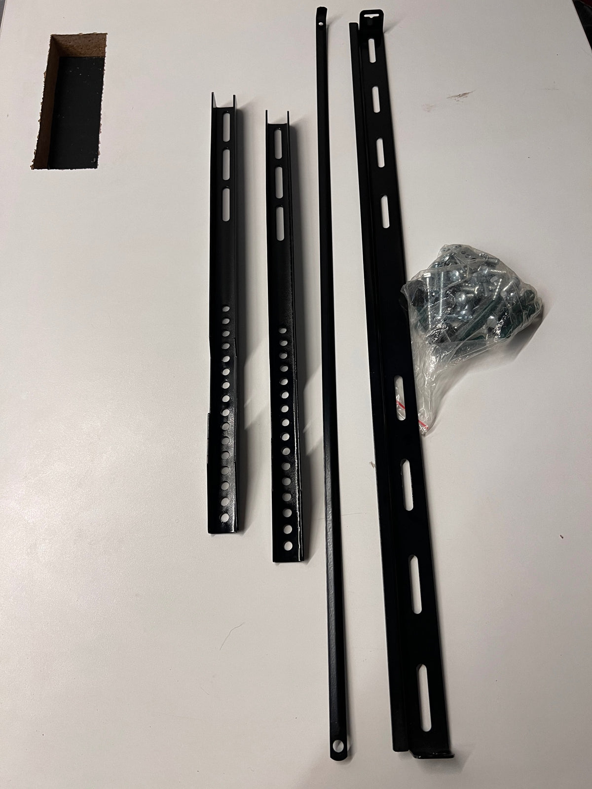 Black Metal TV Wall Mount Bracket with Hardware – side view