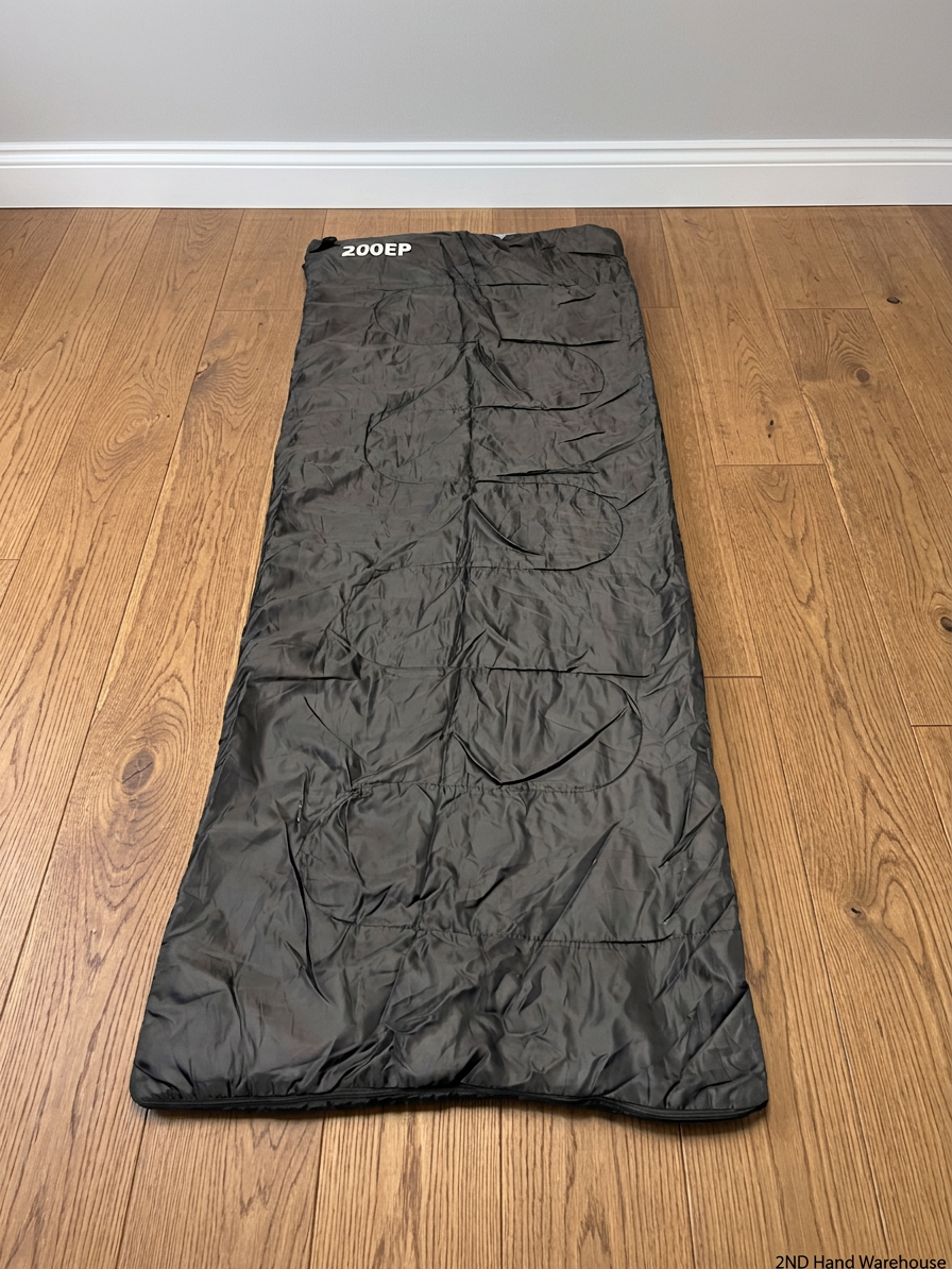 Black Rectangular 200EP Sleeping Bag — Fair Condition With Signs of Wear – styled product image