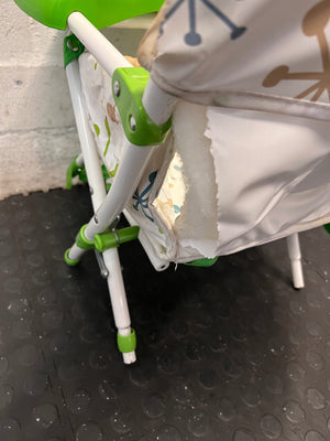 Baby High Chair with Atomic Starburst Pattern Tray — Good Condition – back view