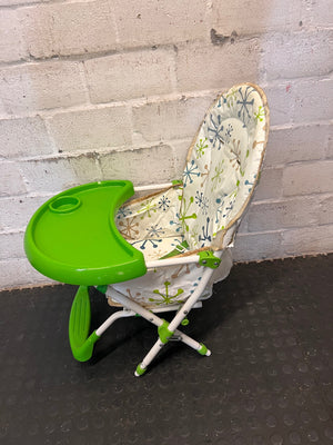 Baby High Chair with Atomic Starburst Pattern Tray — Good Condition – side view