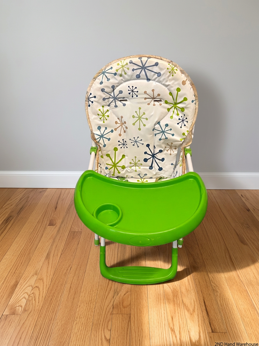 Baby High Chair with Atomic Starburst Pattern Tray — Good Condition – styled product image